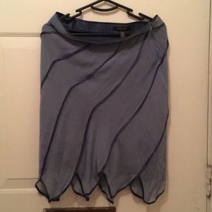 Blue silk fully lined skirt all silk